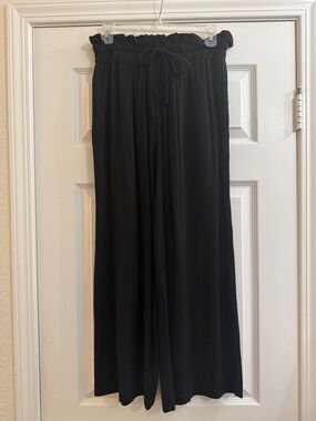 Petal & Pup Black Wide-Leg Paperbag Waist Pants